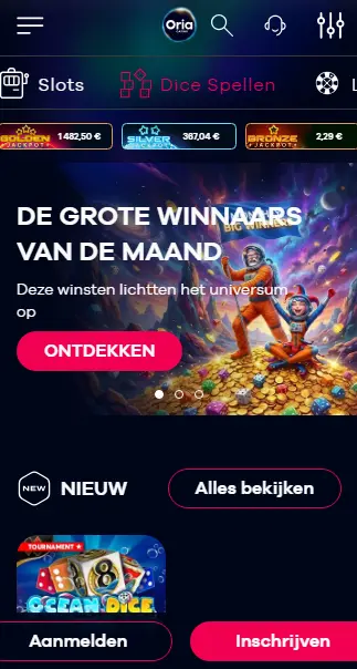 Toegang via mobiele CASINO ORIA