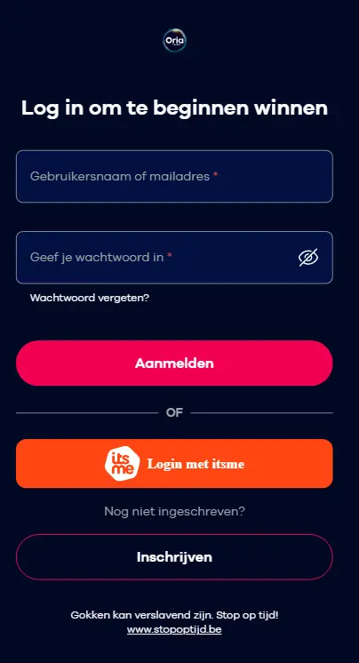 Registratieproces bij CASINO ORIA