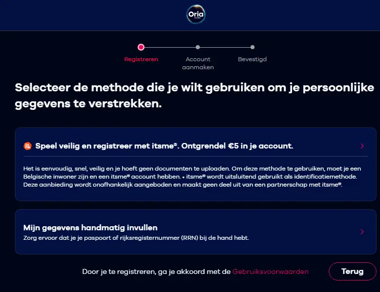 Hoe u het verificatieproces CASINO ORIA